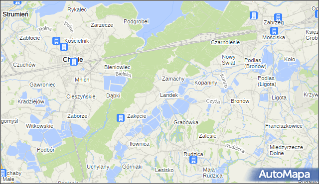 mapa Landek, Landek na mapie Targeo