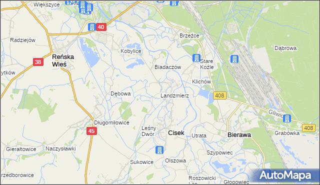 mapa Landzmierz, Landzmierz na mapie Targeo