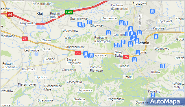 mapa Łapczyca, Łapczyca na mapie Targeo