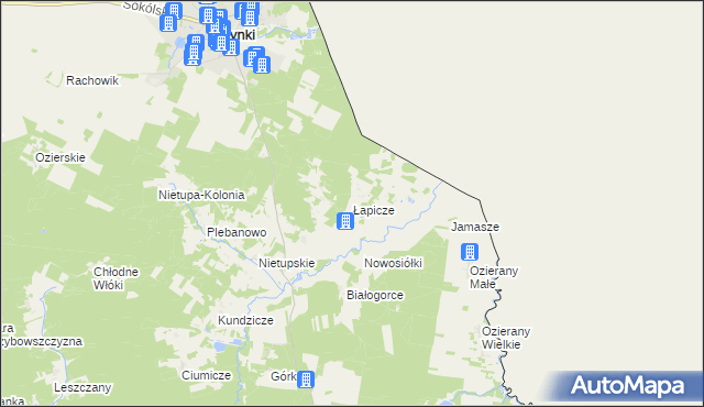 mapa Łapicze, Łapicze na mapie Targeo