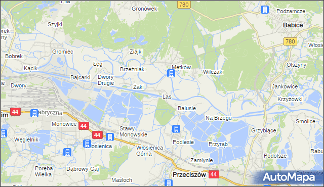 mapa Las gmina Przeciszów, Las gmina Przeciszów na mapie Targeo