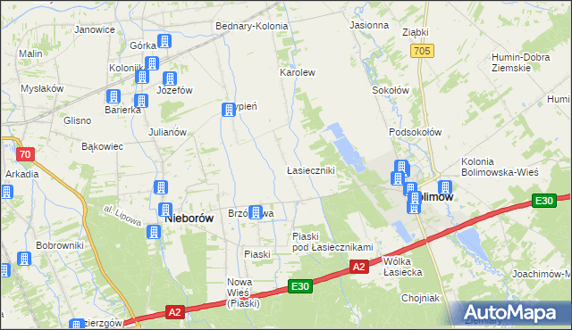 mapa Łasieczniki, Łasieczniki na mapie Targeo