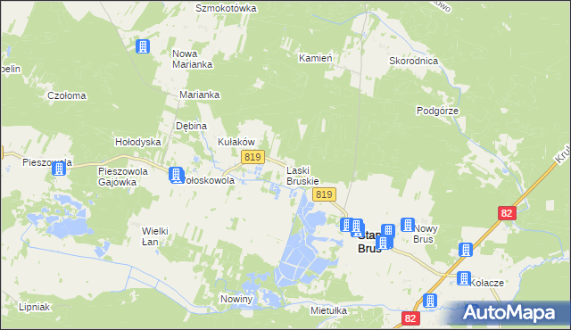 mapa Laski Bruskie, Laski Bruskie na mapie Targeo