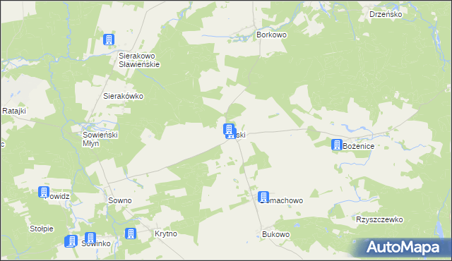 mapa Laski gmina Malechowo, Laski gmina Malechowo na mapie Targeo