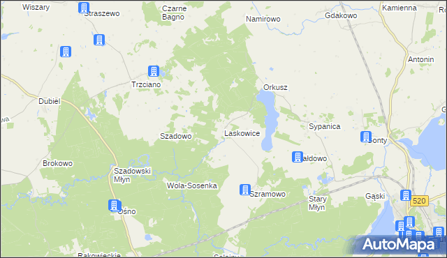 mapa Laskowice gmina Prabuty, Laskowice gmina Prabuty na mapie Targeo