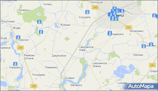 mapa Laskownica Mała, Laskownica Mała na mapie Targeo