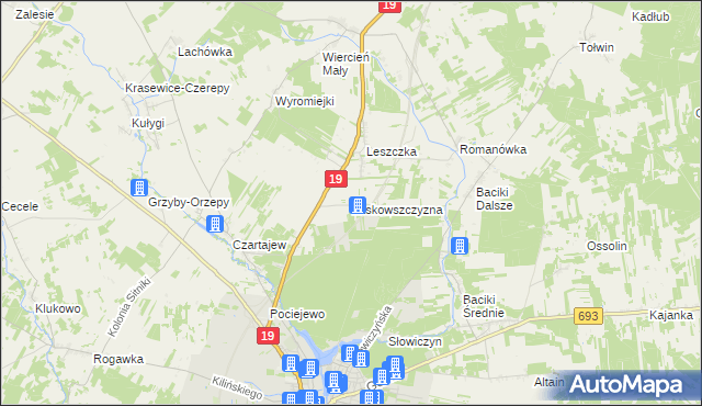 mapa Laskowszczyzna gmina Siemiatycze, Laskowszczyzna gmina Siemiatycze na mapie Targeo