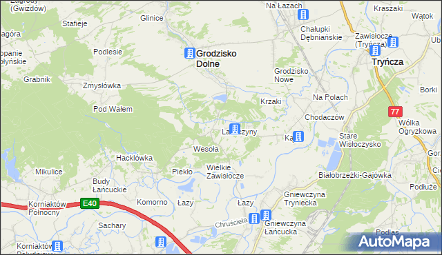 mapa Laszczyny, Laszczyny na mapie Targeo