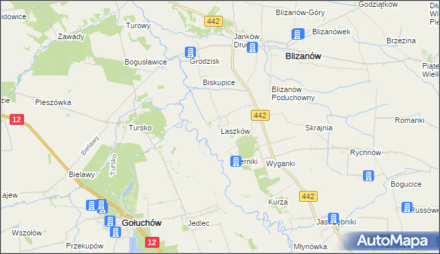 mapa Łaszków, Łaszków na mapie Targeo