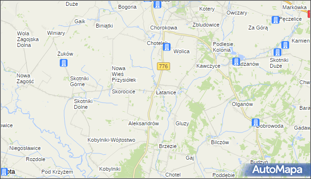 mapa Łatanice, Łatanice na mapie Targeo