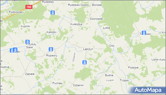 mapa Łątczyn, Łątczyn na mapie Targeo