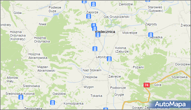 mapa Latyczyn, Latyczyn na mapie Targeo