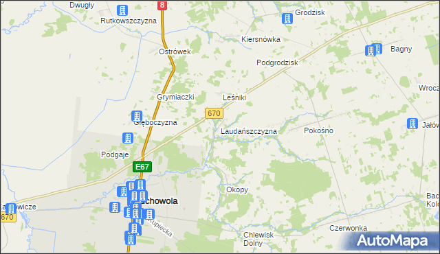 mapa Laudańszczyzna, Laudańszczyzna na mapie Targeo