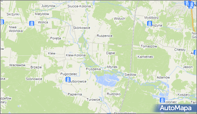 mapa Ławki gmina Żarnów, Ławki gmina Żarnów na mapie Targeo