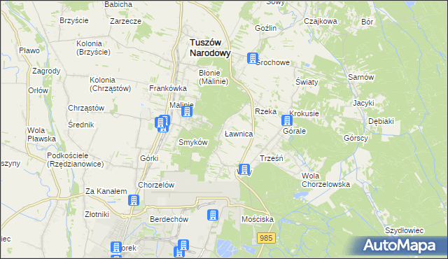 mapa Ławnica, Ławnica na mapie Targeo