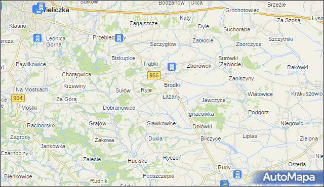 mapa Łazany, Łazany na mapie Targeo