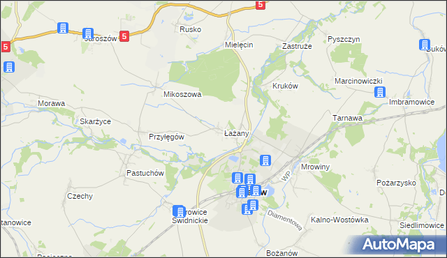 mapa Łażany, Łażany na mapie Targeo