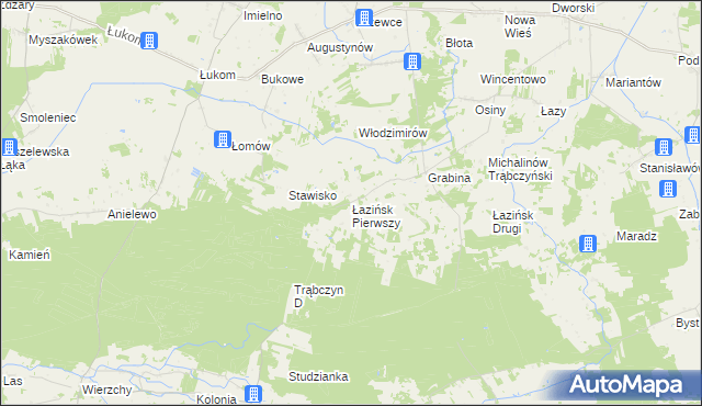 mapa Łazińsk Pierwszy, Łazińsk Pierwszy na mapie Targeo