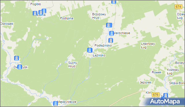 mapa Łaźnisko, Łaźnisko na mapie Targeo
