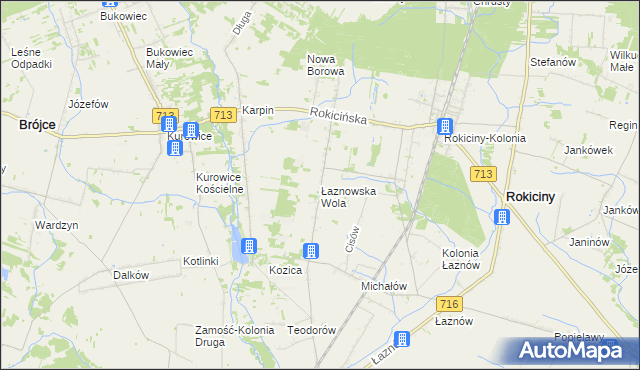 mapa Łaznowska Wola, Łaznowska Wola na mapie Targeo