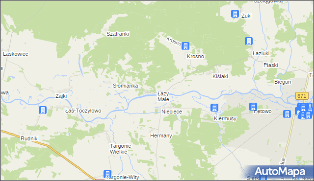 mapa Łazy Małe, Łazy Małe na mapie Targeo