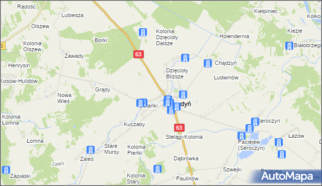 mapa Lebiedzie gmina Sterdyń, Lebiedzie gmina Sterdyń na mapie Targeo