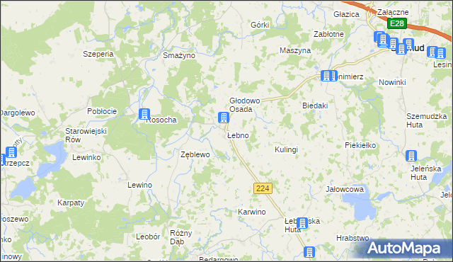 mapa Łebno, Łebno na mapie Targeo