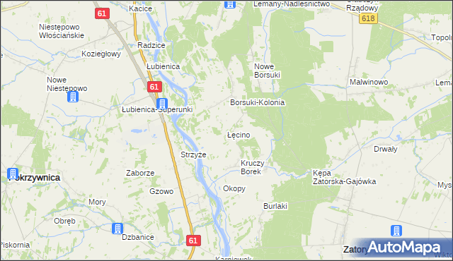 mapa Łęcino, Łęcino na mapie Targeo