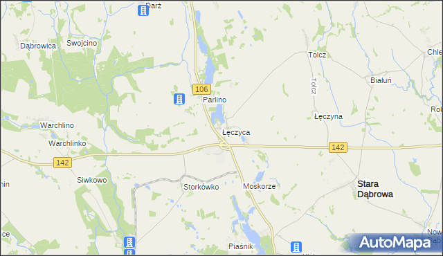 mapa Łęczyca gmina Stara Dąbrowa, Łęczyca gmina Stara Dąbrowa na mapie Targeo