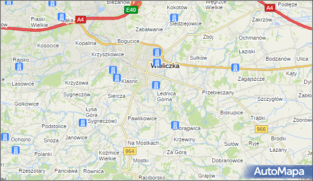 mapa Lednica Górna, Lednica Górna na mapie Targeo