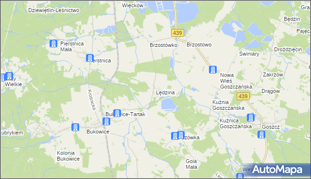 mapa Lędzina, Lędzina na mapie Targeo