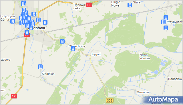 mapa Łęgoń, Łęgoń na mapie Targeo