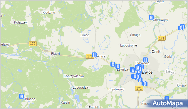 mapa Łeknica, Łeknica na mapie Targeo