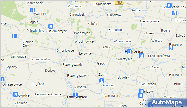 mapa Lelowice-Kolonia, Lelowice-Kolonia na mapie Targeo