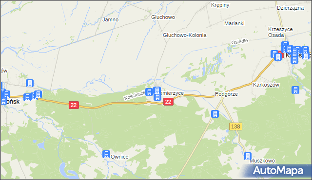 mapa Lemierzyce, Lemierzyce na mapie Targeo