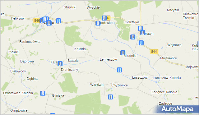 mapa Lemieszów, Lemieszów na mapie Targeo