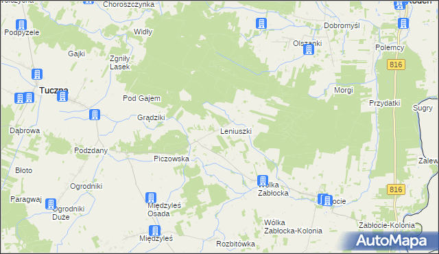 mapa Leniuszki, Leniuszki na mapie Targeo