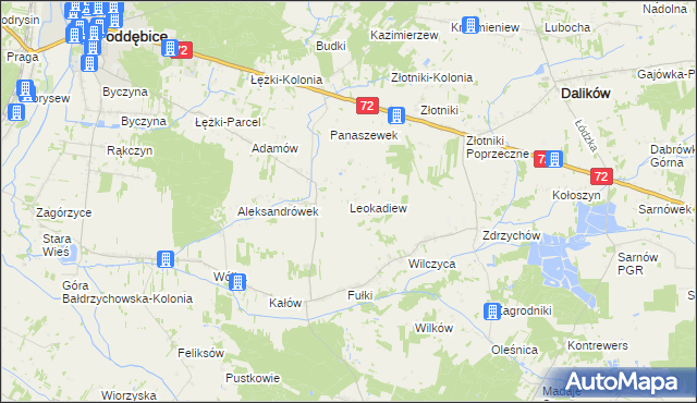 mapa Leokadiew, Leokadiew na mapie Targeo