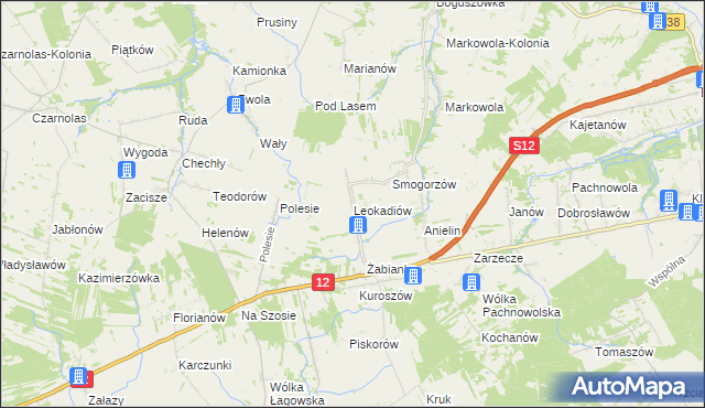 mapa Leokadiów, Leokadiów na mapie Targeo