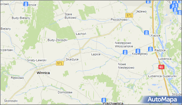 mapa Łępice, Łępice na mapie Targeo