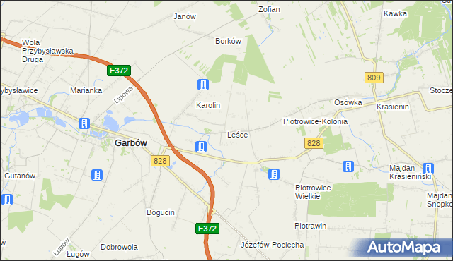 mapa Leśce, Leśce na mapie Targeo