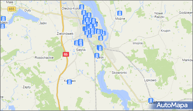 mapa Lesk gmina Olecko, Lesk gmina Olecko na mapie Targeo