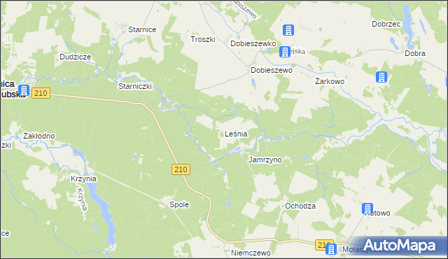 mapa Leśnia, Leśnia na mapie Targeo