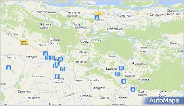 mapa Leśniaki gmina Iłów, Leśniaki gmina Iłów na mapie Targeo