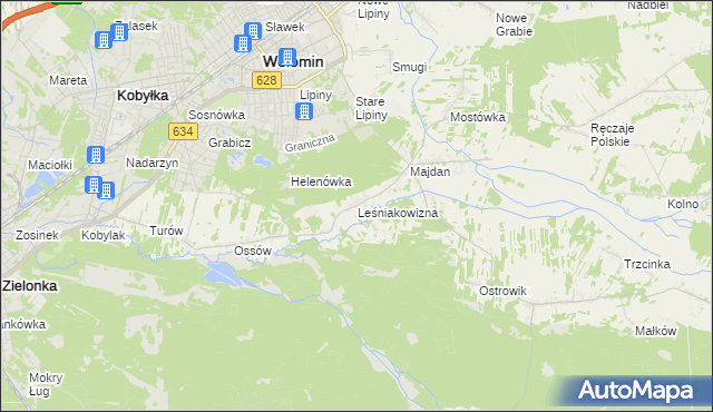 mapa Leśniakowizna, Leśniakowizna na mapie Targeo