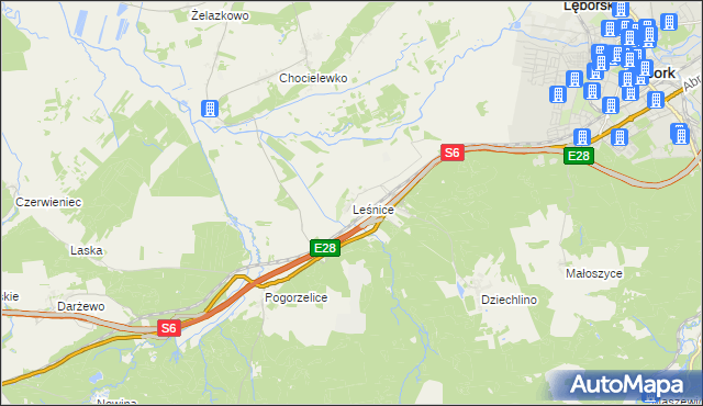 mapa Leśnice, Leśnice na mapie Targeo