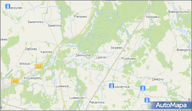 mapa Leśniki gmina Białogard, Leśniki gmina Białogard na mapie Targeo