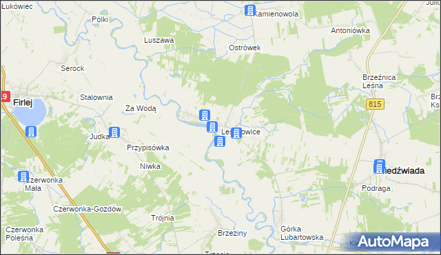 mapa Leszkowice gmina Ostrówek, Leszkowice gmina Ostrówek na mapie Targeo