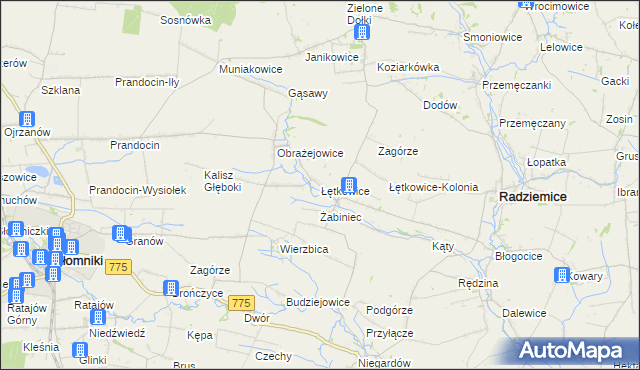 mapa Łętkowice, Łętkowice na mapie Targeo