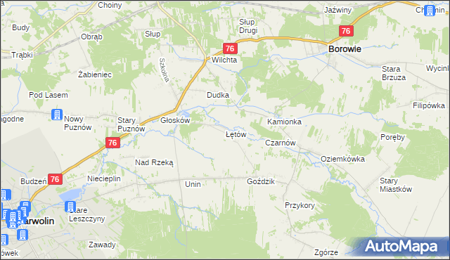 mapa Łętów, Łętów na mapie Targeo